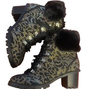 Lauren Lorraine Black and Gold Winter Boots